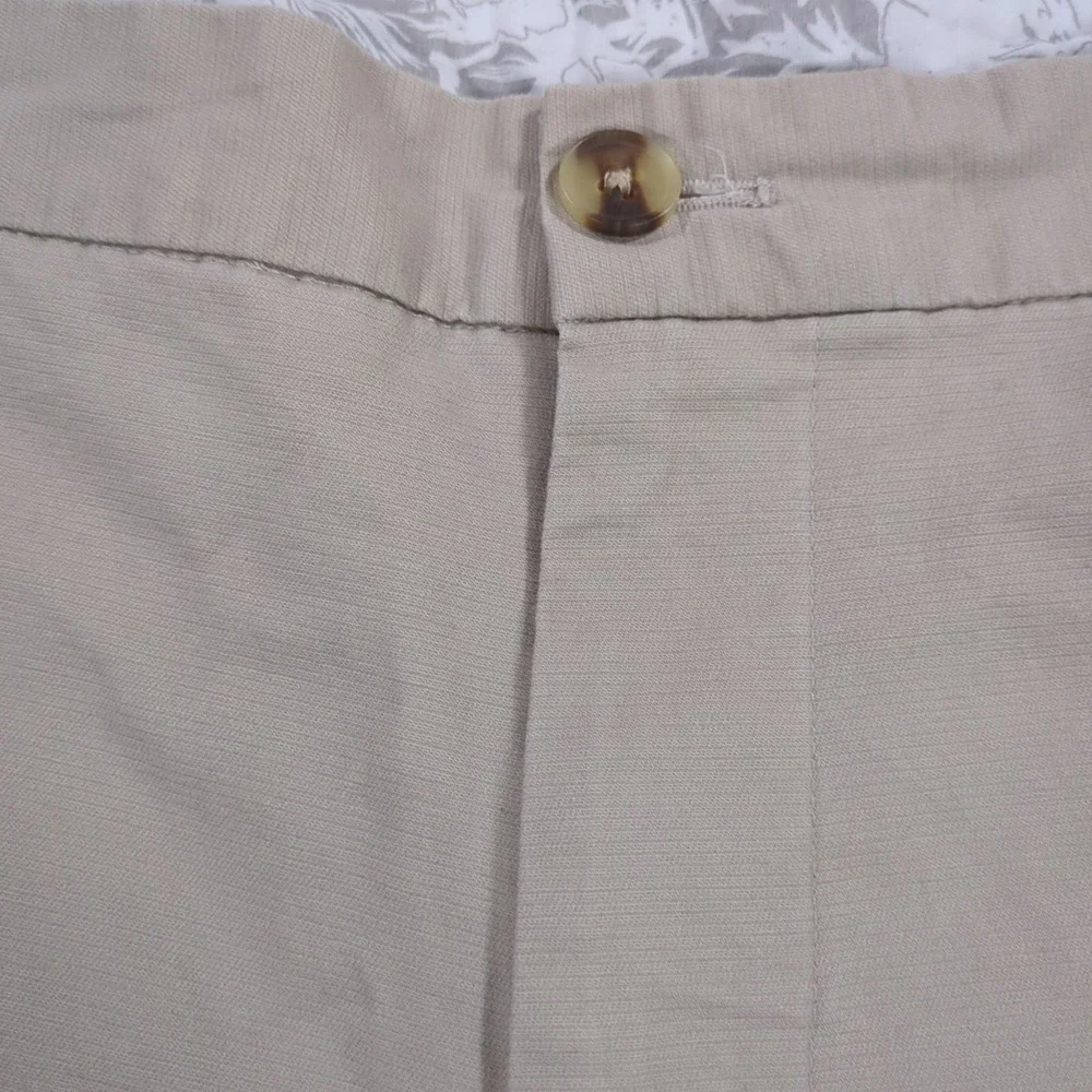 Tailorbyrd Collection Mens Size 34 Flat Front‎ Shorts Tan Khaki Golf Flamingo